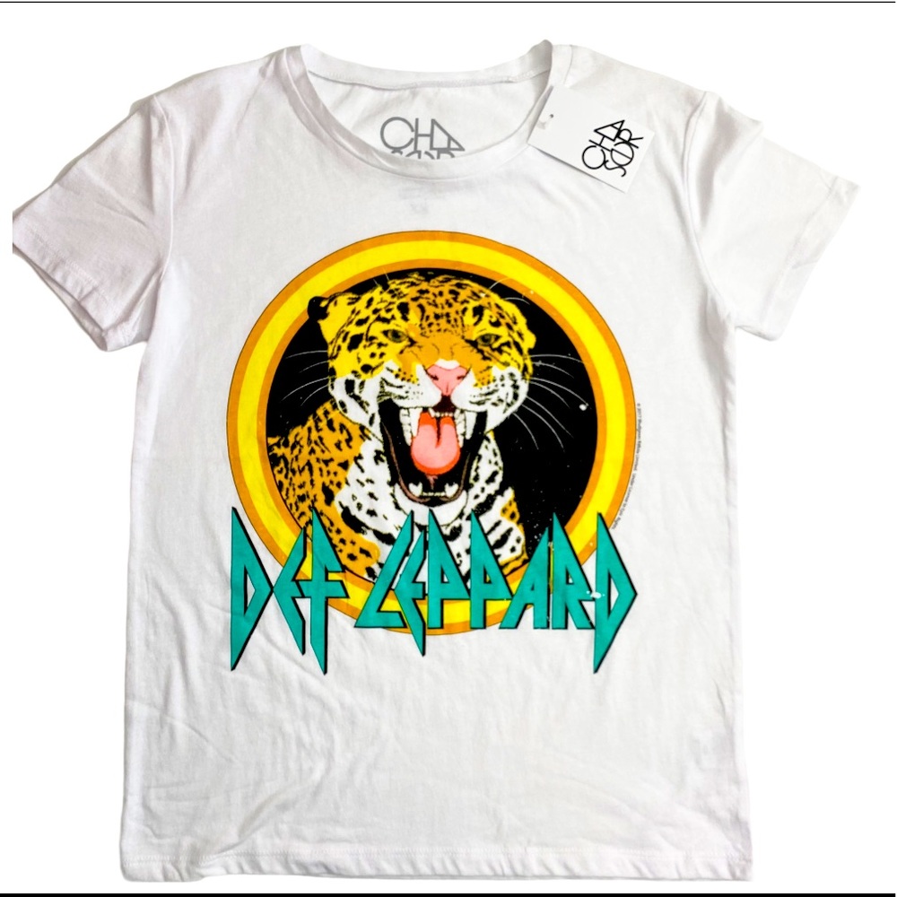 Chaser Retro Def Leppard 2017 Tee White NEW XS